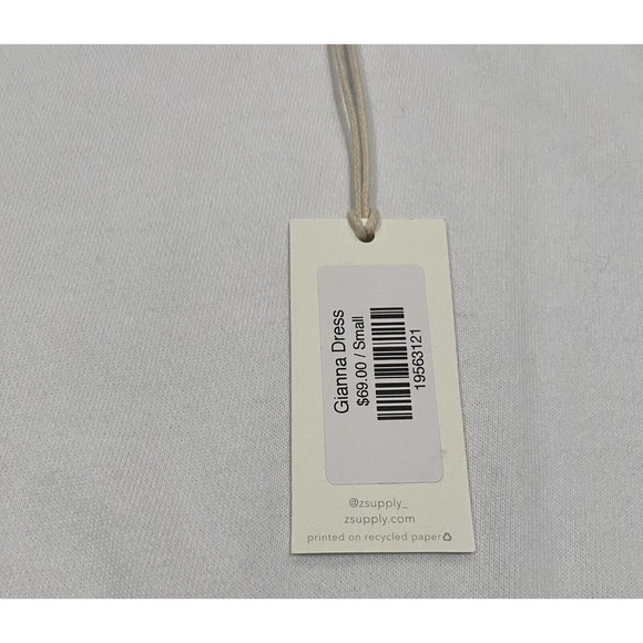 NWT! Z-Supply Gianna Terry Lined Dress Women's Size S White - Picture 3 of 7